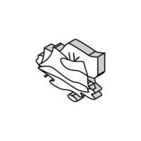 soaking spills with paper towel isometric icon vector illustration