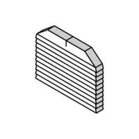 stack folded paper towels isometric icon vector illustration