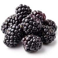 AI generated Blackberry berry, ripe berry on a white isolated background - AI generated image photo