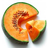 AI generated Ripe melon on a white isolated background - AI generated image photo