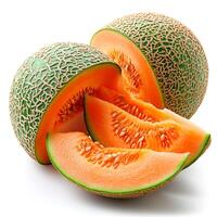 AI generated Ripe melon on a white isolated background - AI generated image photo