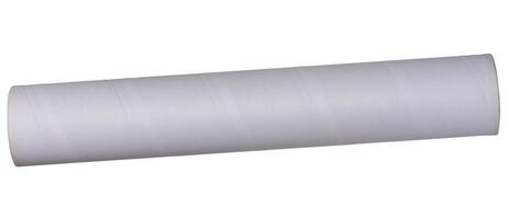 White paper towel tube on white isolated background photo