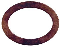 Empty oval wooden frame for paintings and photos on isolated background