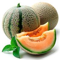 AI generated Ripe melon on a white isolated background - AI generated image photo