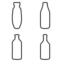Drink bottle outline vector set