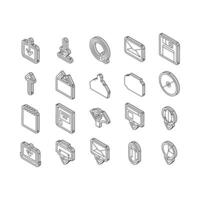 download file computer data isometric icons set vector