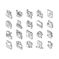 Thank You Day Holiday Collection isometric icons set vector