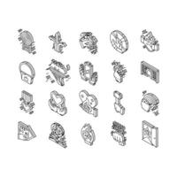 motivation succes challenge isometric icons set vector