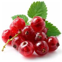 AI generated Red currant berry on a white isolated background - AI generated image photo