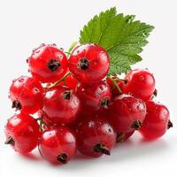 AI generated Red currant berry on a white isolated background - AI generated image photo