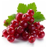 AI generated Red currant berry on a white isolated background - AI generated image photo