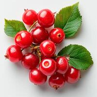 AI generated Red currant berry on a white isolated background - AI generated image photo