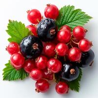 AI generated Red currant berry on a white isolated background - AI generated image photo