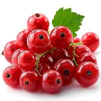 AI generated Red currant berry on a white isolated background - AI generated image photo