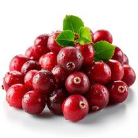 AI generated Cranberry berry on white isolated background - AI generated image photo