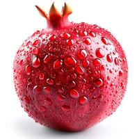 AI generated Healthy pomegranate fruits on white isolated background - AI generated image photo