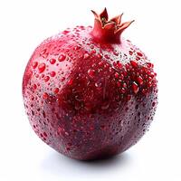 AI generated Healthy pomegranate fruits on white isolated background - AI generated image photo