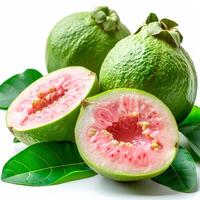 AI generated Guava on white isolated background - AI generated image photo