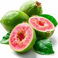 AI generated Guava on white isolated background - AI generated image photo