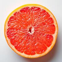 AI generated Ripe grapefruit, ripe citrus fruit on white isolated background - AI generated image photo