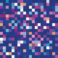 Mosaic blue multicolored vector background. Pixel bit retro game styled drawing isolated on square background. Simple flat cartoon video game wallpaper texture.