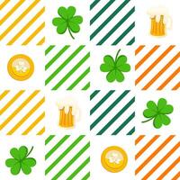 Seamless pattern St.Patrick's Day elements. Vector illustration.
