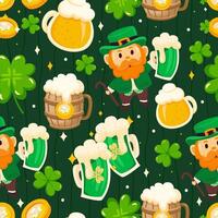 Seamless pattern St.Patrick's Day elements. Vector illustration.