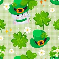 Seamless pattern St.Patrick's Day elements. Vector illustration.