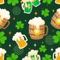 Seamless pattern St.Patrick's Day elements. Vector illustration.