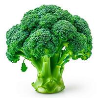 AI generated Fresh broccoli, eco products, ripe vegetables on a white isolated background - AI generated image photo