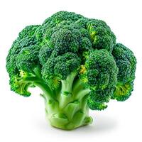 AI generated Fresh broccoli, eco products, ripe vegetables on a white isolated background - AI generated image photo