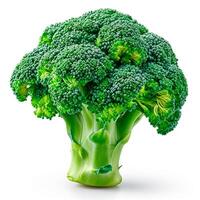 AI generated Fresh broccoli, eco products, ripe vegetables on a white isolated background - AI generated image photo