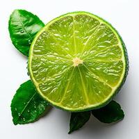 AI generated Citrus fruit, lime on white isolated background - AI generated image photo