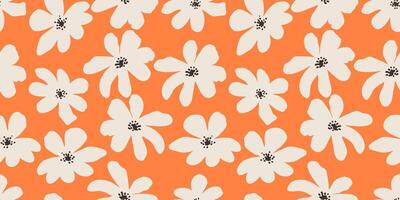 Vector hand drawn flowers. Seamless pattern for textile design, wallpaper, stationery, home decor, packaging, background, art and crafts.