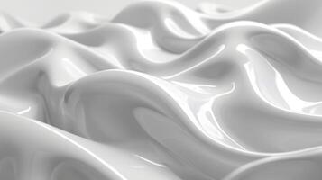 AI generated Elegant white wavy texture. Copy space. photo