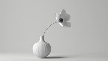AI generated Still life of white flower. Copy space. photo