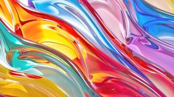 AI generated Vibrant glass art with colorful. photo