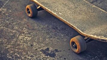 ai generado desgastado patineta en texturizado concreto. ai generado. foto