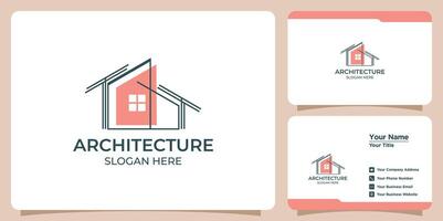 building architect logo and business card vector