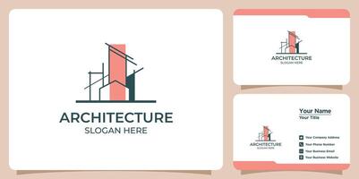 building architect logo and business card vector