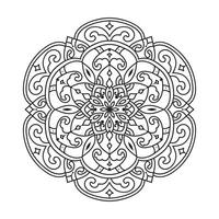 Outline mandala decorative and ornamental design for coloring page vector