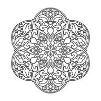 Vector outline mandala decorative and ornamental design for coloring page