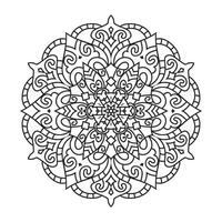 Vector outline mandala decorative and ornamental design for coloring page