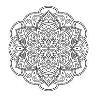 Outline mandala decorative and ornamental design for coloring page vector