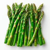 AI generated Asparagus, diet healthy food, white isolated background - AI generated image photo