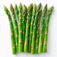 AI generated Asparagus, diet healthy food, white isolated background - AI generated image photo