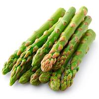 AI generated Asparagus, diet healthy food, white isolated background - AI generated image photo