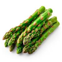 AI generated Asparagus, diet healthy food, white isolated background - AI generated image photo