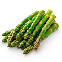 AI generated Asparagus, diet healthy food, white isolated background - AI generated image photo