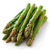 AI generated Asparagus, diet healthy food, white isolated background - AI generated image photo